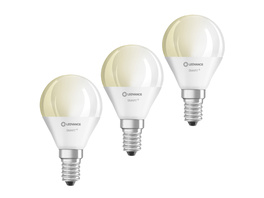 LEDVANCE 3er-Set SMART+ WiFi 4,9-W-LED-Lampe P40, E14, 470 lm, warmweiß, 2700 K, dimmbar, App