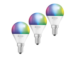 LEDVANCE 3er-Set SMART+ WiFi 4,9-W-LED-Lampe P40, E14, 470 lm, RGBW, 2700-6500 K, dimmbar, App