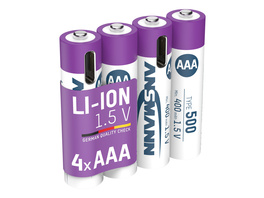 Ansmann Li-Ion Akku Micro/AAA 4er-Set mit USB-C-Ladebuchse, 1,5 V, 400 mAh