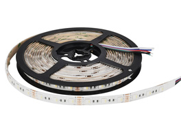 ENOVALITE 5-m-LED-Streifen, 12 W, 12 V DC, RGBW (4000 K), 2,4 W/m, 210 lm/m, 60 LED/m, IP54