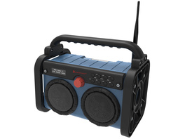 Soundmaster Baustellenradio DAB85BL, DAB+/UKW, Akku- und Netzbetrieb, 10-W-RMS, IP44, Gartenradio