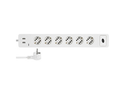 Steckdosenleiste COMBINI 6=12-fach USB , ÜSS & Schalter 1,4m weiß