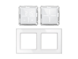 Homematic IP Smart Home Set Glastaster + Thermostat + Rahmen 2 Fach, HmIP-GF2 + HmIP-WGT + HmIP-WGS