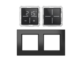 Homematic IP Smart Home Set Glastaster + Thermostat + Rahmen 2 Fach|A, HmIP-GF2-A + HmIP-WGT-A + HmIP-WGS-A