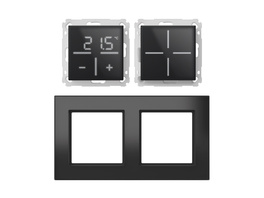 Homematic IP Set 1x Glastaster + Glas-Thermostat + Glasrahmen, schwarz , HmIP-WGS-A + HmIP-WGT-A + HmIP-GF2-A