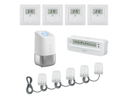 Homematic IP Set Heizen Professional mit Fußbodenheizung, 1x HCU1,4x WTH1,5x VDMOT,1x FALMOT