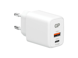 GP Steckerlader 20W PD Fast Charger, 1x USB-A und 1x USB-C, Weiß
