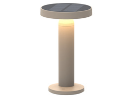 Solar-Tischlampe, Matt Sand, stufenlos dimmbar, Solar