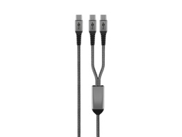 Goobay USB-C™-Textilkabel, 60 W, Power Delivery, 1,5 m, Schwarz-grau