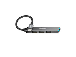 Goobay Slim 4-Port USB-Hub, USB-C™ auf USB-A, 5 Gbit/s