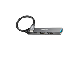 Goobay Slim 4-Port USB-Hub, USB-C™ auf USB-C™/USB-A, 5 Gbit/s