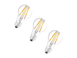 Osram LED Base Classic A 100 Filament, 11 W, 1521 lm, E27, warmweiß, klar, 3-erPack