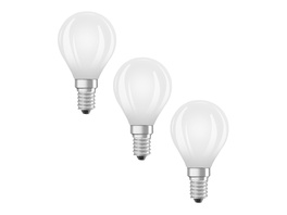 Osram LED Base Classic P 60 Filament, 5,5 W, 806 lm, E14, kaltweiß, matt, 3er Pack