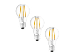 Osram LED Base Classic A 100 Filament, 11 W, 1521 lm, E27, kaltweiß, klar, 3er Pack