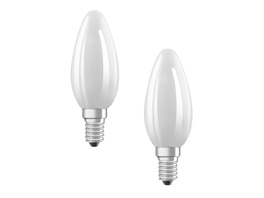 Osram LED Classic B 40, Filament, EEK A, 2,2 W, 470 lm, E14, warmweiß, matt, 2er Pack