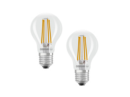 Osram LED Classic A 40, Filament, EEK A, 2,2 W, 470 lm, E27, warmweiß, klar, 2er Pack