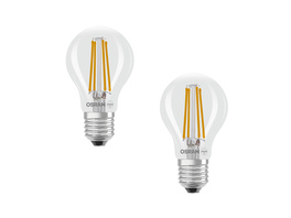 Osram LED Classic A 60, Filament, EEK A, 3,8 W, 806 lm, E27, warmweiß, klar, 2er Pack