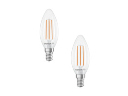 Osram LED Classic B 40, Filament, EEK A, 2,2 W, 470 lm, E14, warmweiß, klar, 2er Pack