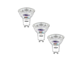 Osram LED PAR16 50 100°, 2,5 W, 450 lm, GU10, EEK A, warmweiß, 3er Pack