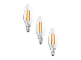 Osram LED Classic B 40, Filament, EEK A, 2,2 W, 470 lm, E14, warmweiß, klar, 3er Pack