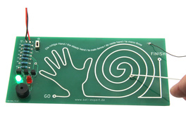 SOL-EXPERT Lötbausatz „Ruhige Hand“, Geschicklichkeitsspiel mit Summer und LED