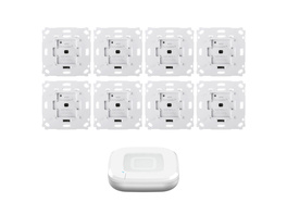 Homematic IP Smart Home Set Beschattung Access Point 2, 8 Rollladenaktoren für Markenschalter