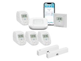 Homematic IP Smart Home Set Raumklima mit Access Point 2, 4 Heizkörperthermostaten, Wandthermostat, 2 Fenster-Türkontakte