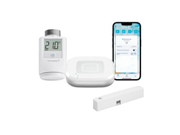 Homematic IP Smart Home Set Raumklima mit Access Point 2, Heizkörperthermostat und  Fenster- und Türkontakt