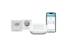 Homematic IP Smart Home Set Raumklima mit Access Point 2, Wandthermostat, Schalt-Messsteckdose