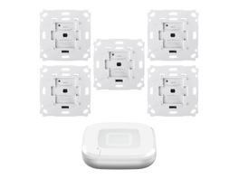 Homematic IP Smart Home Set Beschattung Access Point 2, 5 Rollladenaktoren für Markenschalter