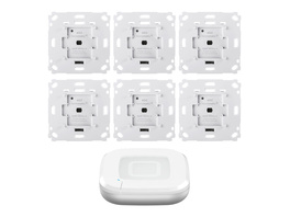 Homematic IP Smart Home Set Beschattung Access Point 2, 6 Rollladenaktoren für Markenschalter