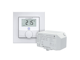 Homematic IP Smart Home Set Elektroheizungssteuerung – pro mit Wandthermostat mit Luftfeuchtigkeitssensor und Schaltaktor mit Tastereingang (16 A), HmIP-WTH-3 und HmIP-FSI16-2